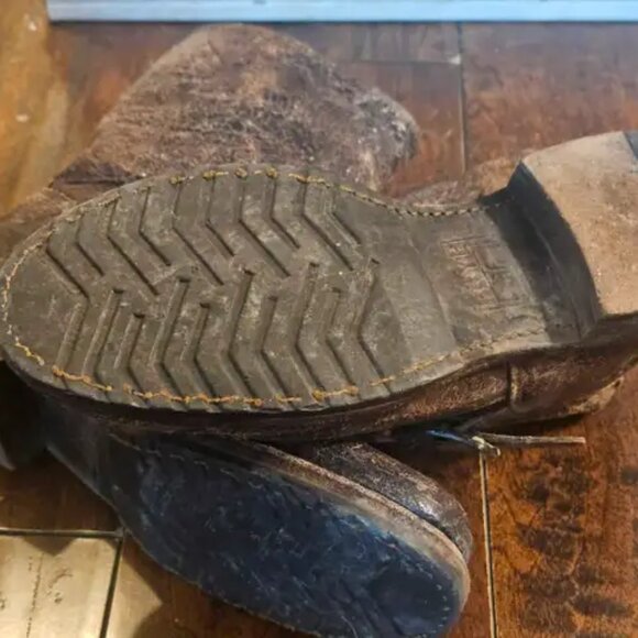 Frye Veronica Distressed Leather Motorcycle Boots - Picture 5 of 5